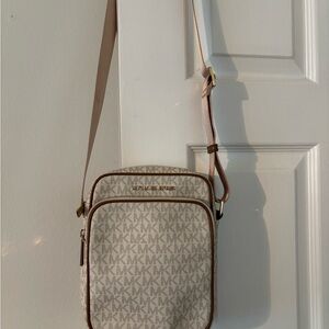 Michael Kors Beige and Brown Crossbody Bag